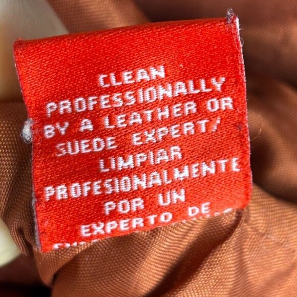 VTG Anne Klein A-Line Womens Suede Leather Jacket Size 12 Orange Brown Cropped - Picture 6 of 11